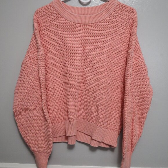 Old Navy Acid-Wash Shaker-Stitch Sweater in Sugar Coral - Picture 1 of 7